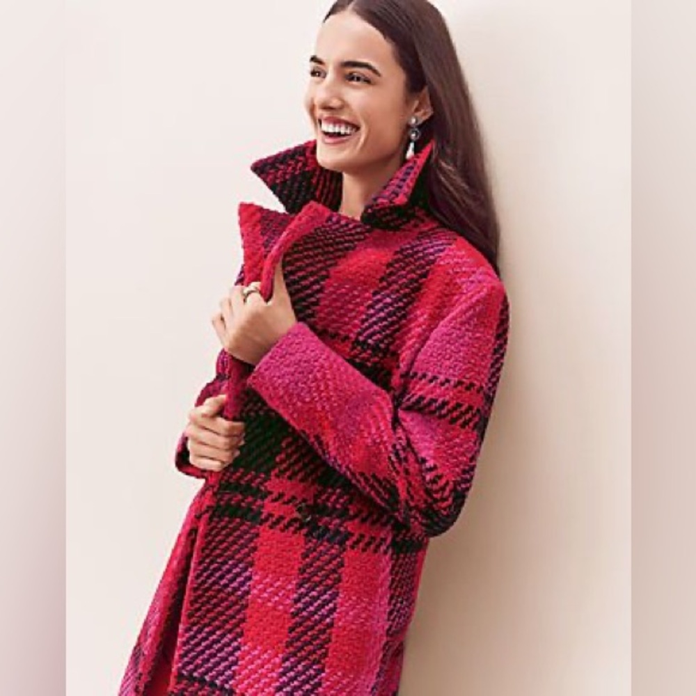 Plaid Long Double Breasted Coat